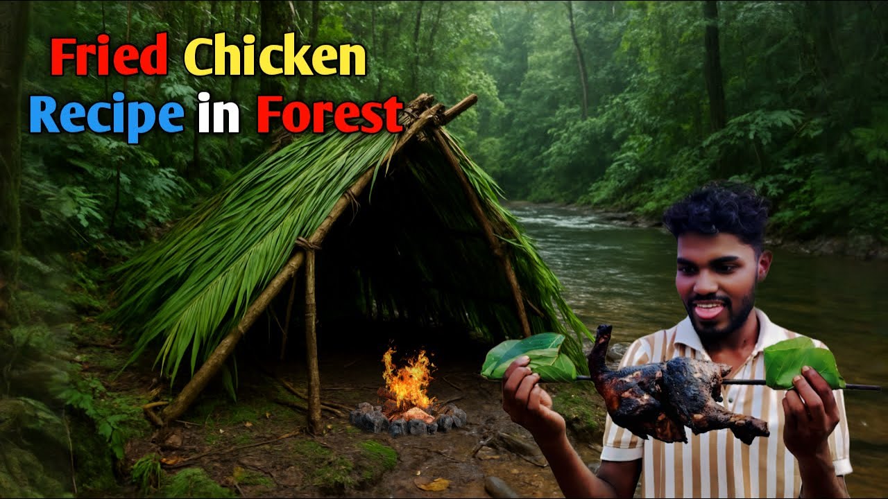 Fried Chicken Recipe in Forest River | Camping in The Heavy Rain Forest | RS Robin Camping