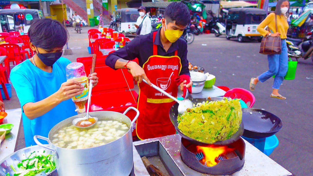 The Biggest Flame Master in Cambodia | Amazing Wok Skills | Sausage Fried Rice & Fried Noodles