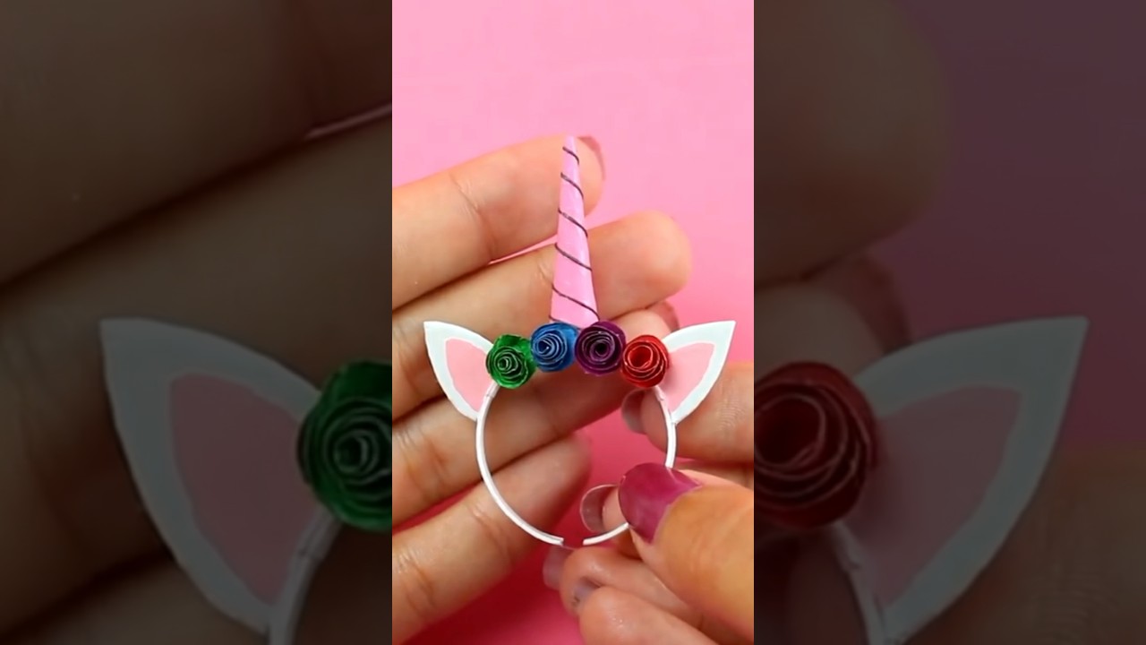 ✨DIY Mini Unicorn tiara 🥰🦄#shorts #miniature #dolls #unicorn #barbie