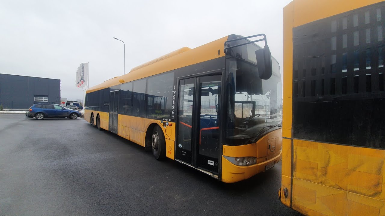 Списанные автобусы Man, Volvo, Solaris и Scania из Швеции ожидающие разбора в Эстонии 