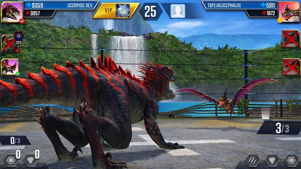 SCORPIOS REX VS TAPEJALOCEPHALUS | Jurassic World - The Game - Dinosaur Game