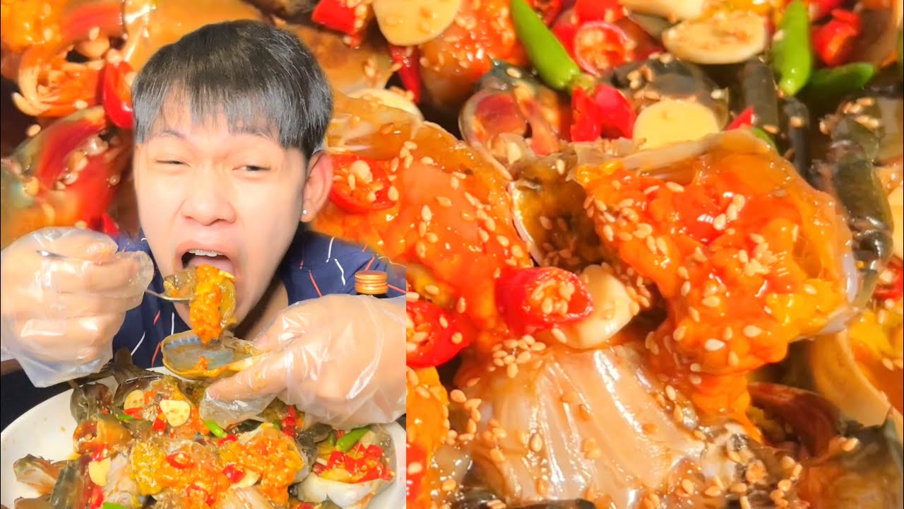 EATING SPICY CRAB | ក្តាមពងជ្រក់