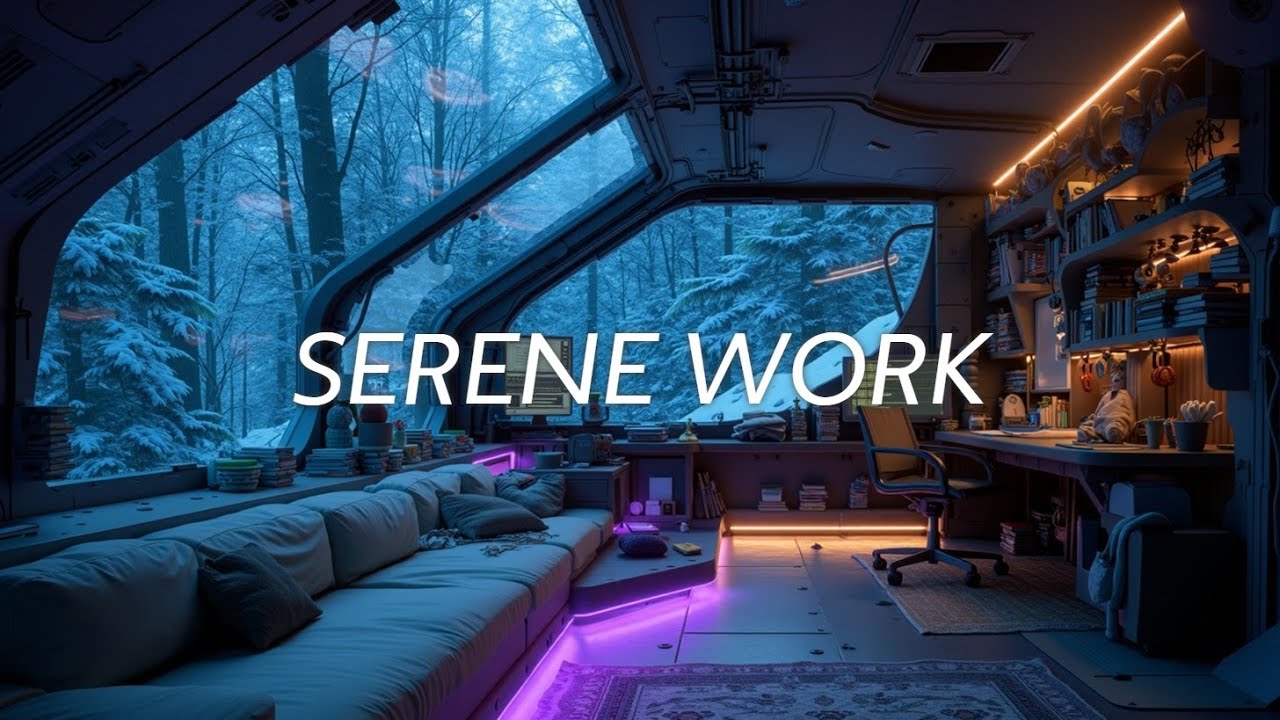 Peaceful Work Music ~ Вид на снежный лес для глубокой концентрации и продуктивности
