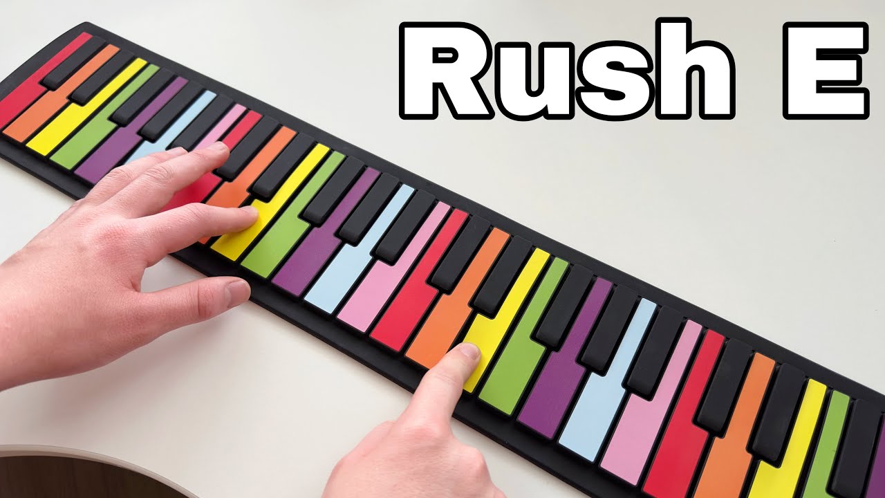 Playing RUSH E on a Roll up Piano