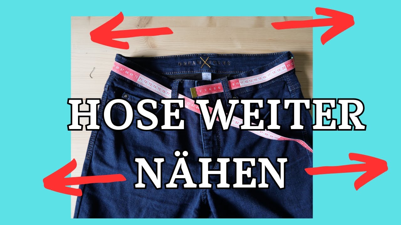 Hose größer nähen, schnell, einfach, Jeans mit Keil weiter machen, Hosenbund weiter nähen