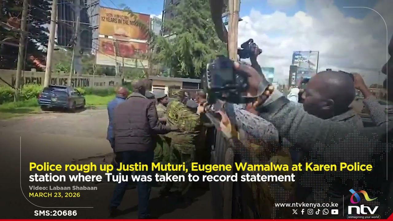 Police rough up Justin Muturi, Eugene Wamalwa at Karen Police station