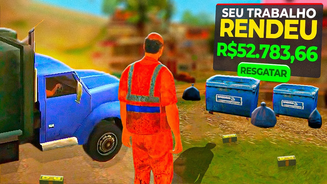 🤑 GANHE MUITO DINHEIRO TRABALHANDO de LIXEIRO no RIO RISE RP (NOVO GTA RP MOBILE)