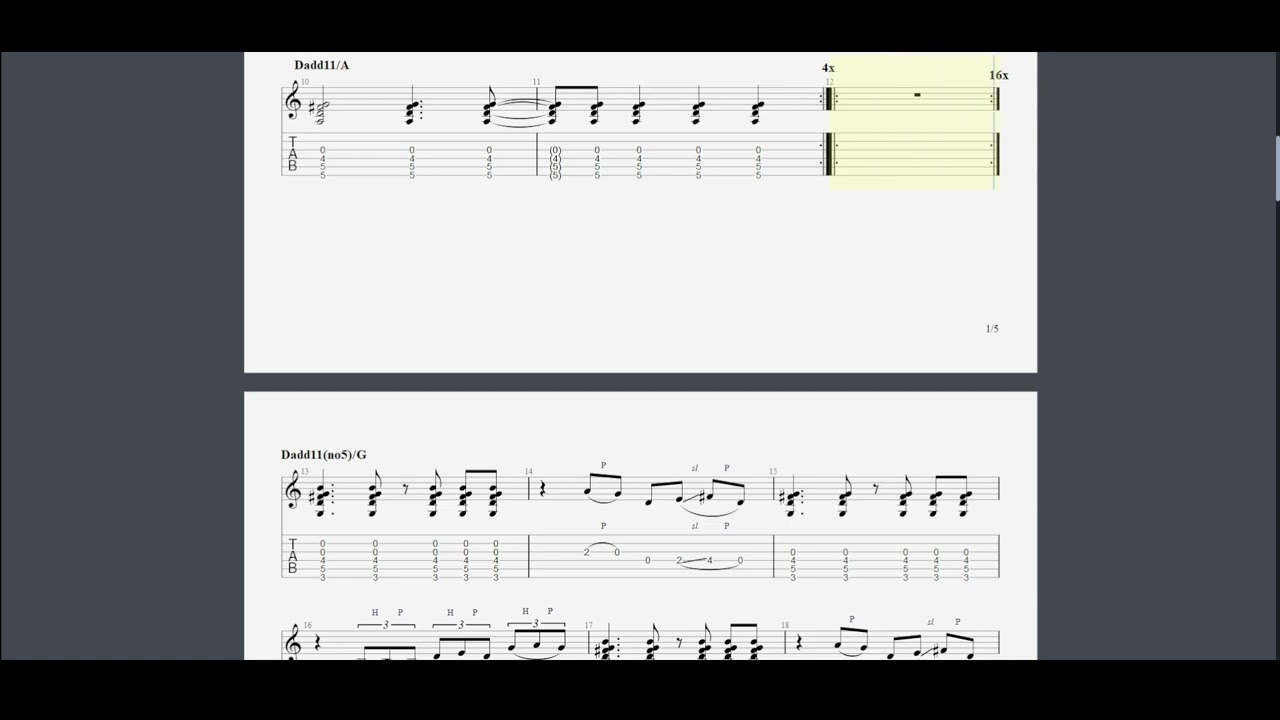 downt - mizu ni naru( 結他譜 || guitar tab )
