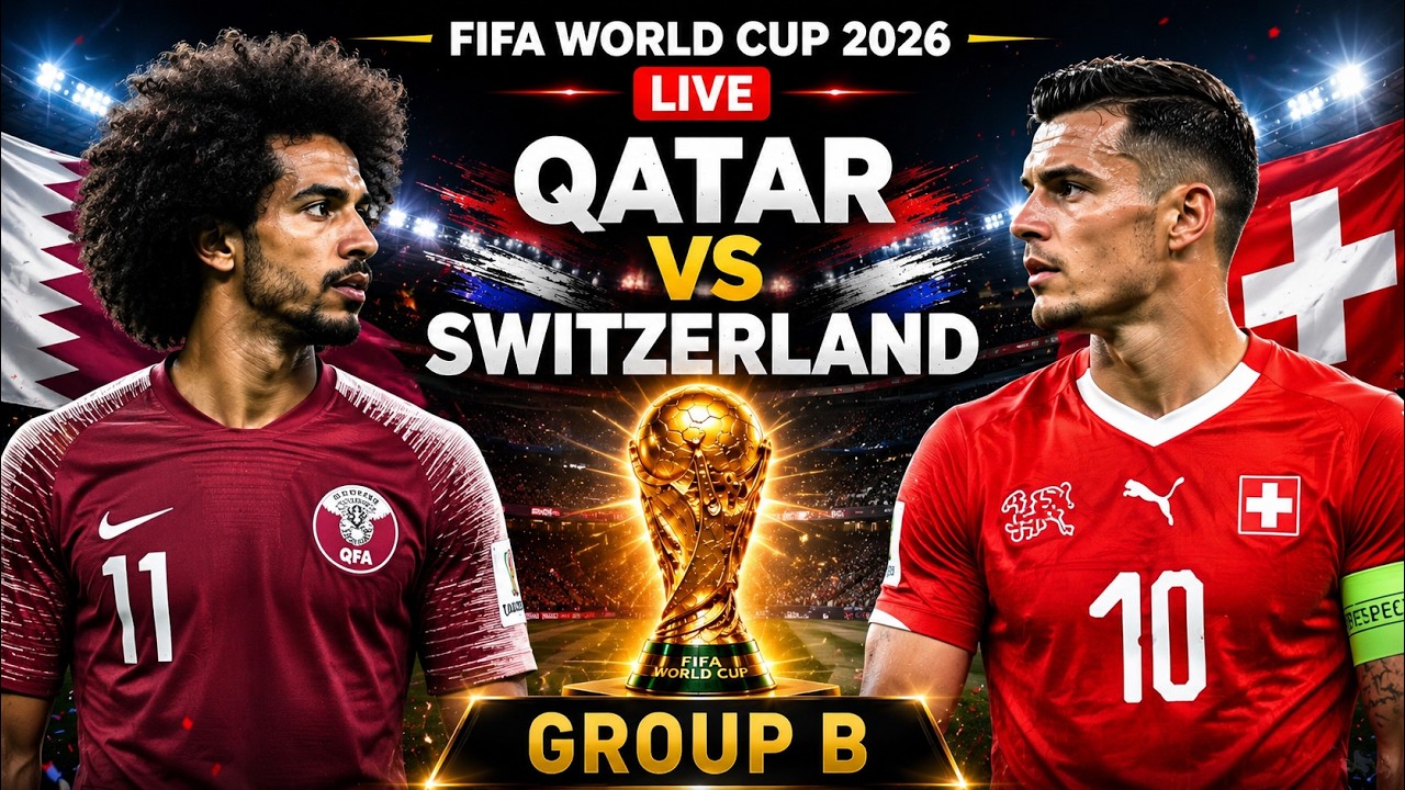 LIVE: Qatar vs Switzerland | FIFA World Cup | Group B | Levi's Stadium | Akram Afif | Granit Xhaka
