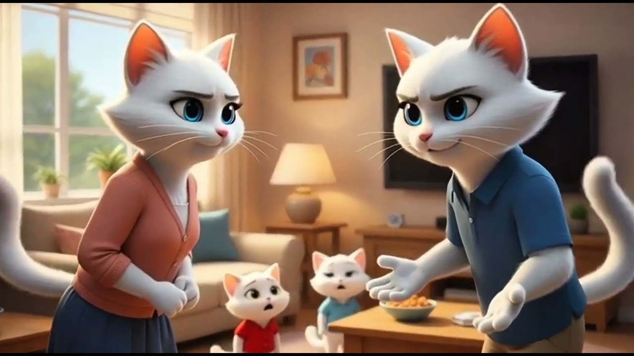 Cat Family-One Emotional day🥺#ai #animation #catshorts #story 