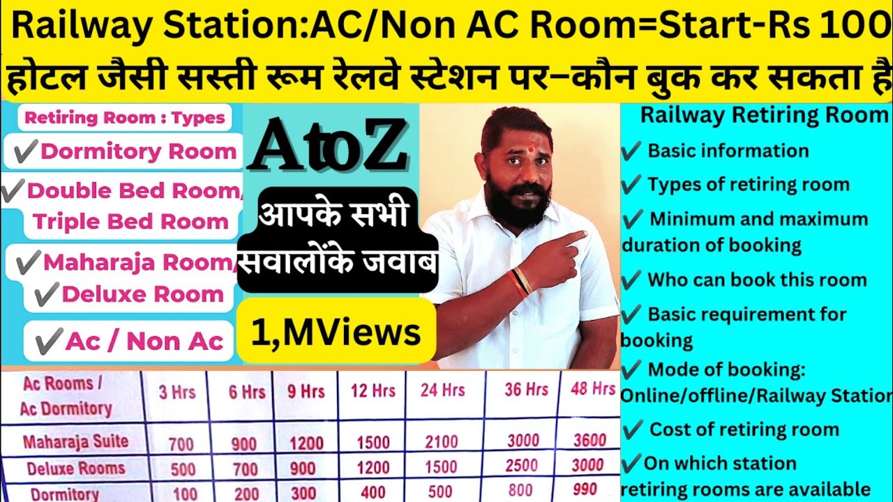 Railway Station Room,Hotel How to Book@Railway Station:Rs100:IRCTC,रेल्वे स्टेशन होटल Do You Know,1M