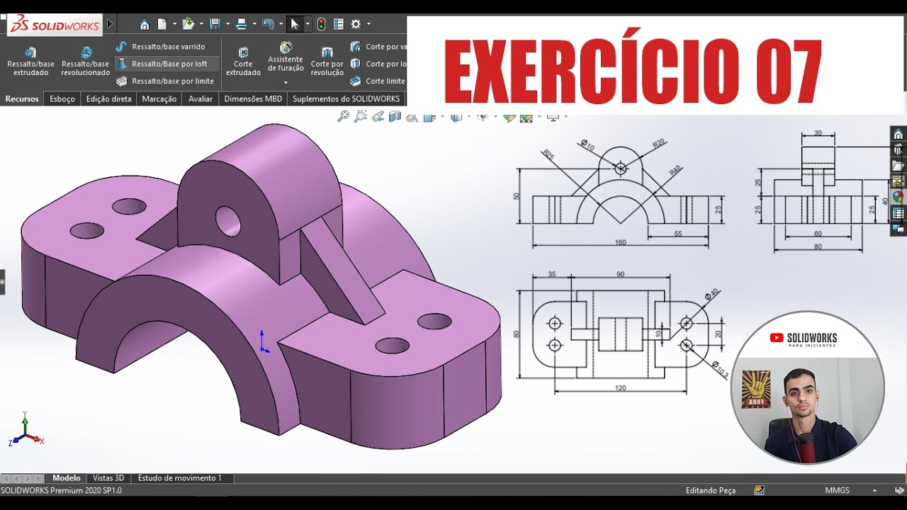 SOLIDWORKS PARA INICIANTES - EXERCÍCIO 07