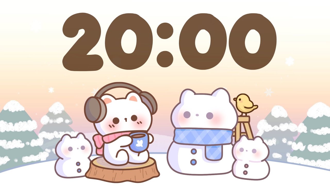 20 Minute Timer 🐱  Winter lofi timer for study