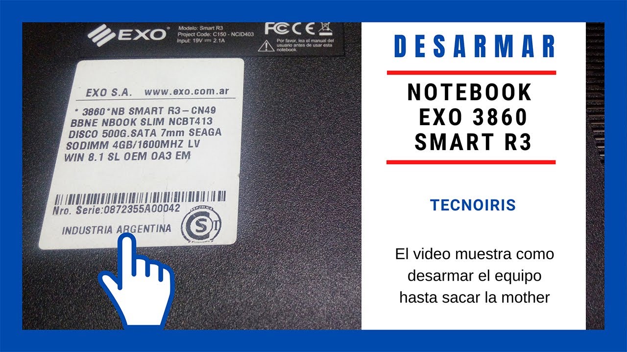 DESARMAR notebook 🔺 EXO 3860 NB SMART R3 - CN49 🔺 [ SLIM NCBT413 ]