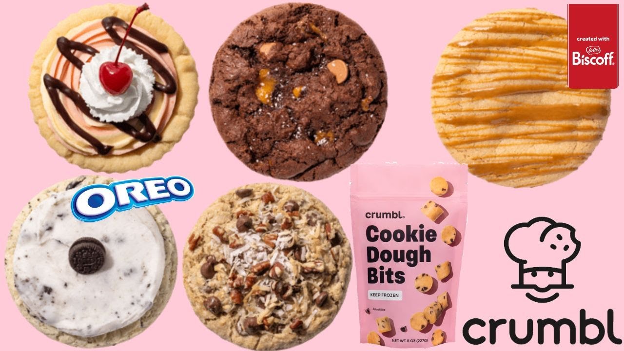 Crumbl Cookie 5/27/24 Banana Split, Sea Salt Toffee, Cookies & Cream, Biscoff, Cowboy, Dough Bits