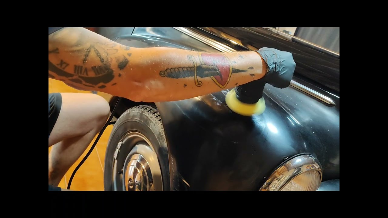 avant/après en étapes pour la restauration de cette Peugeot 203 de 1955