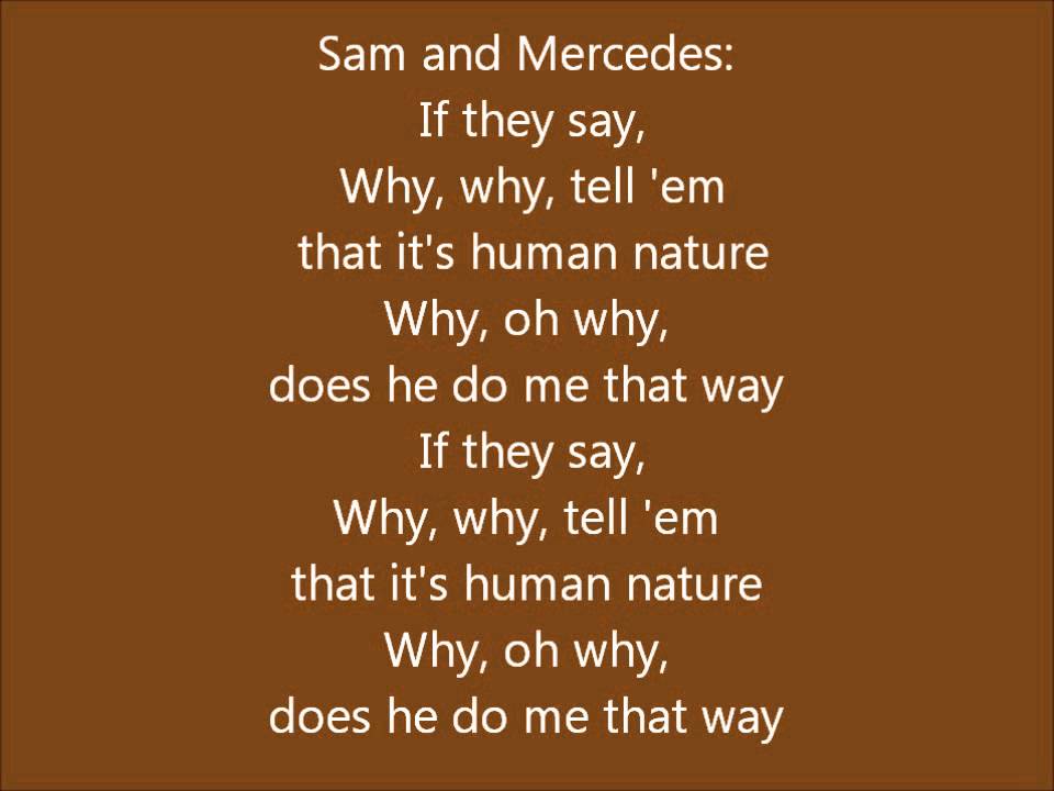 Glee - Human nature - lyrics