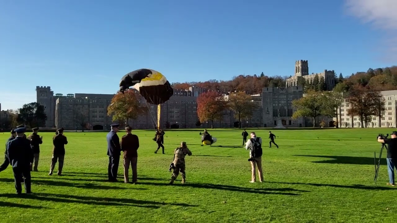 West Point Parachute Team Demonstration Onto the Plane, Air Force Game Day Nov.2, 2024