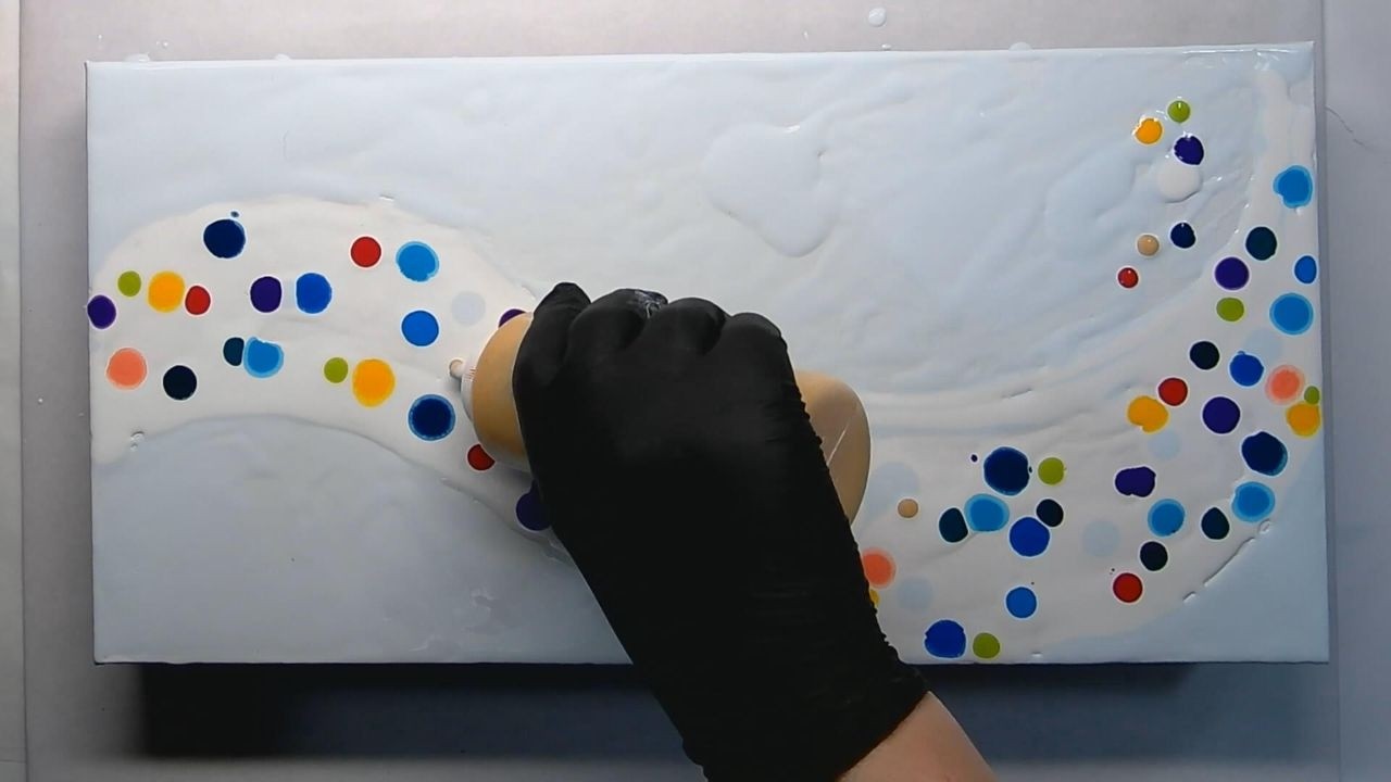 (168)Musical Notes Acrylic Painting! Donated To Our Local Band Fundraiser. Fluid Art/Pour Painting