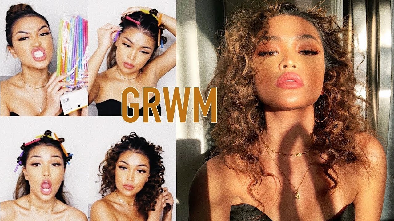 GRWM ♡ Heatless Tight Curls + My Go To Makeup Tutorial