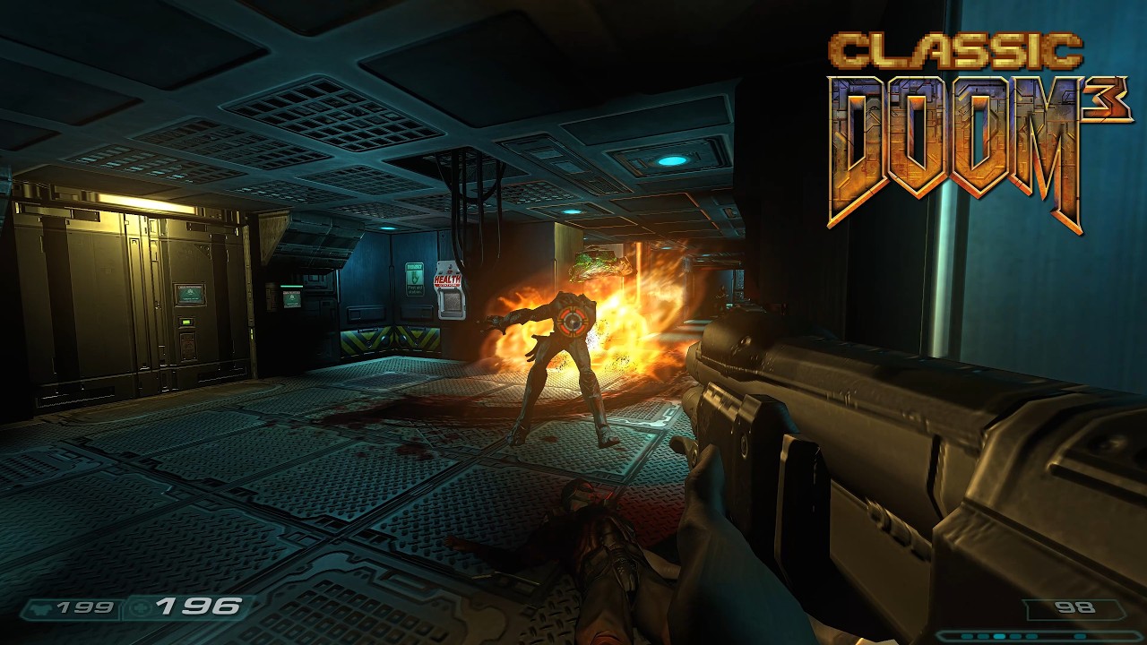 Classic DOOM 3 (dhewm3) | Knee Deep in the Dead - E1M5: Phobos Lab | 4K/60