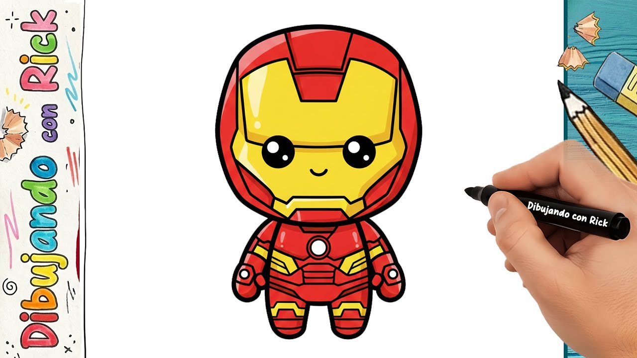 Cómo Dibujar a IRON MAN KAWAII Paso a Paso 🚀✨ | Dibujo Fácil (Baby Iron Man) | Avengers Doomsday