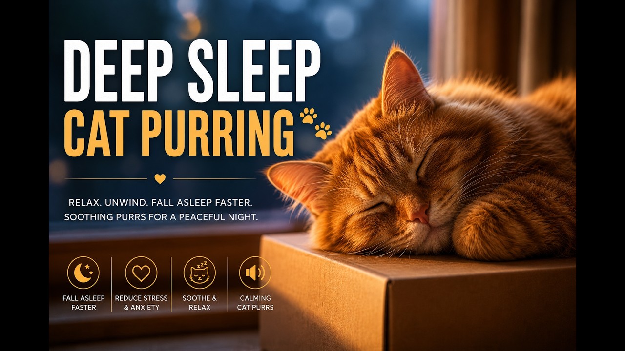 Deep Sleep with Cat Purring & Gentle 🐾