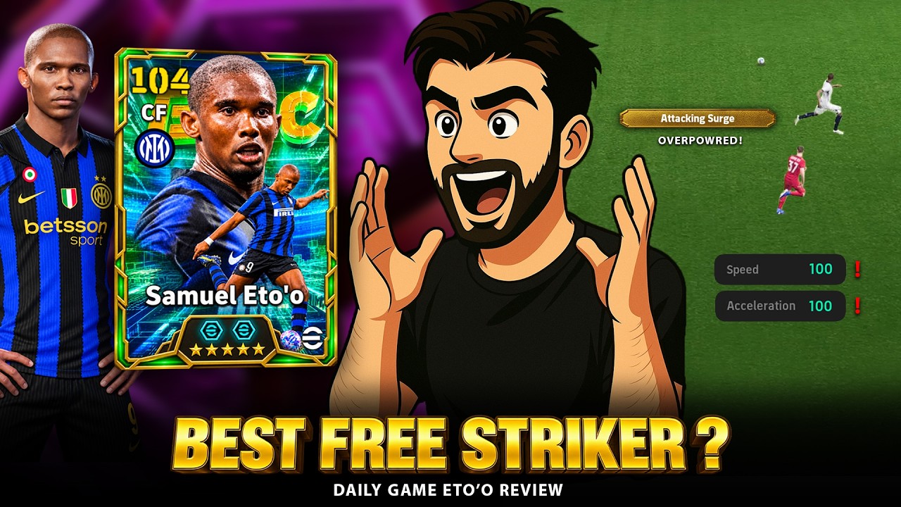 Его скорость запрещена в eFootball! Samuel Eto'o + &laquo;Атакующий натиск&raquo; &mdash; это безумие... Полный обзор