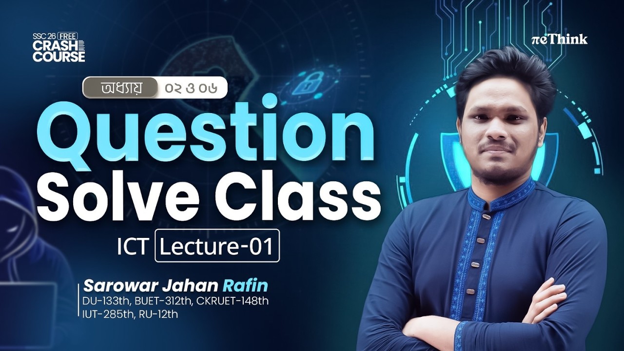 ICT Lecture 1 MCQ SOLVE CLASS || Chapter 2 & 6 || rethink