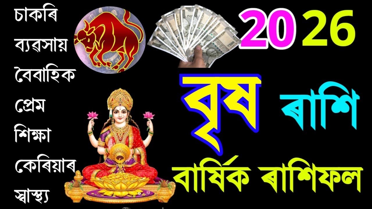 বৃষ ৰাশি ২০২৬ চনৰ বাৰ্ষিক ৰাশিফল/VRISHABH RASHIFAL 2026/ BRISH RASHIFAL 2026/ASSAMESE RASHIFAL 2026/