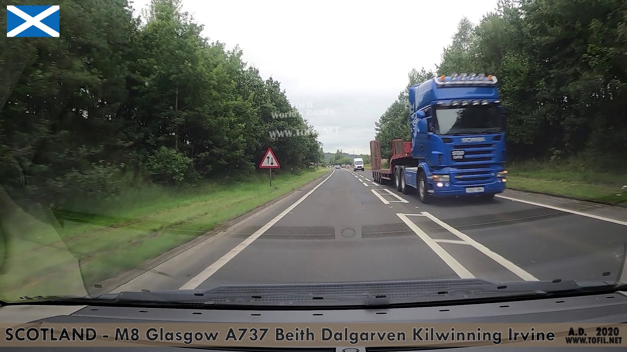 1184 SCOTLAND M8 Glasgow A737 Beith Dalgarven Kilwinning Irvine DASHCAM 2020 WWW.TOFIL.NET
