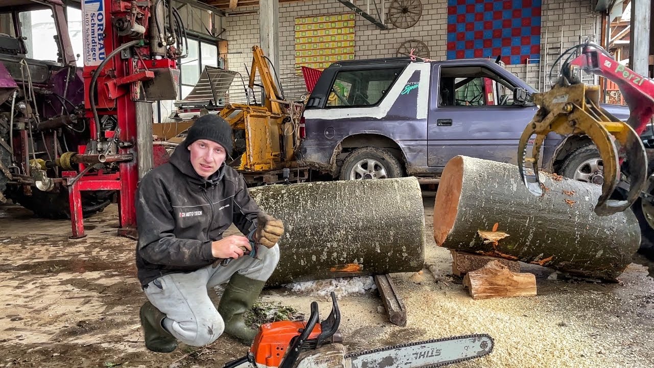 Саморобний ДРОВОКОЛ! За день можна заготовить дров на рік! УКРАЇНЕЦЬ на Фермі у Швейцарії