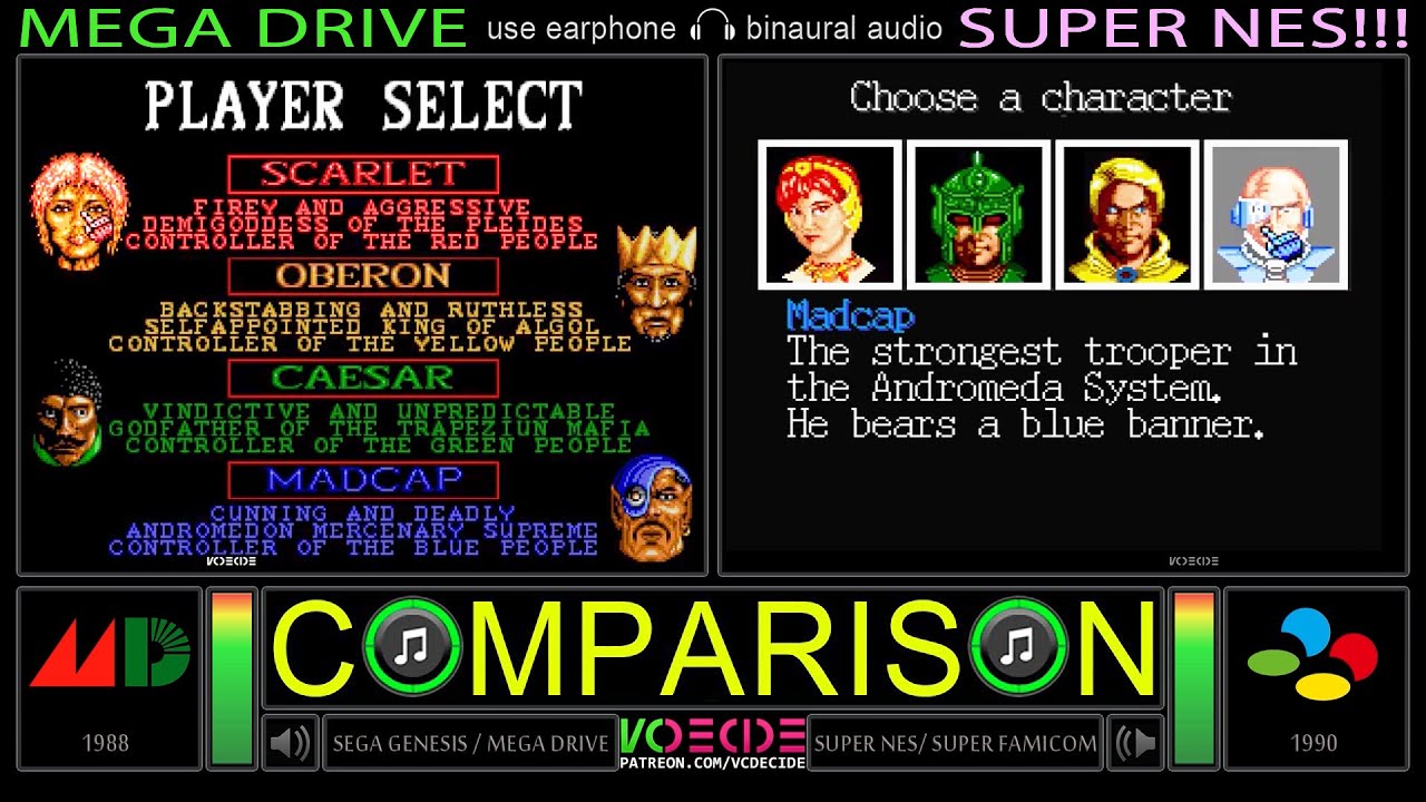 Mega-Lo-Mania (Mega Drive vs SNES) Side by Side Comparison