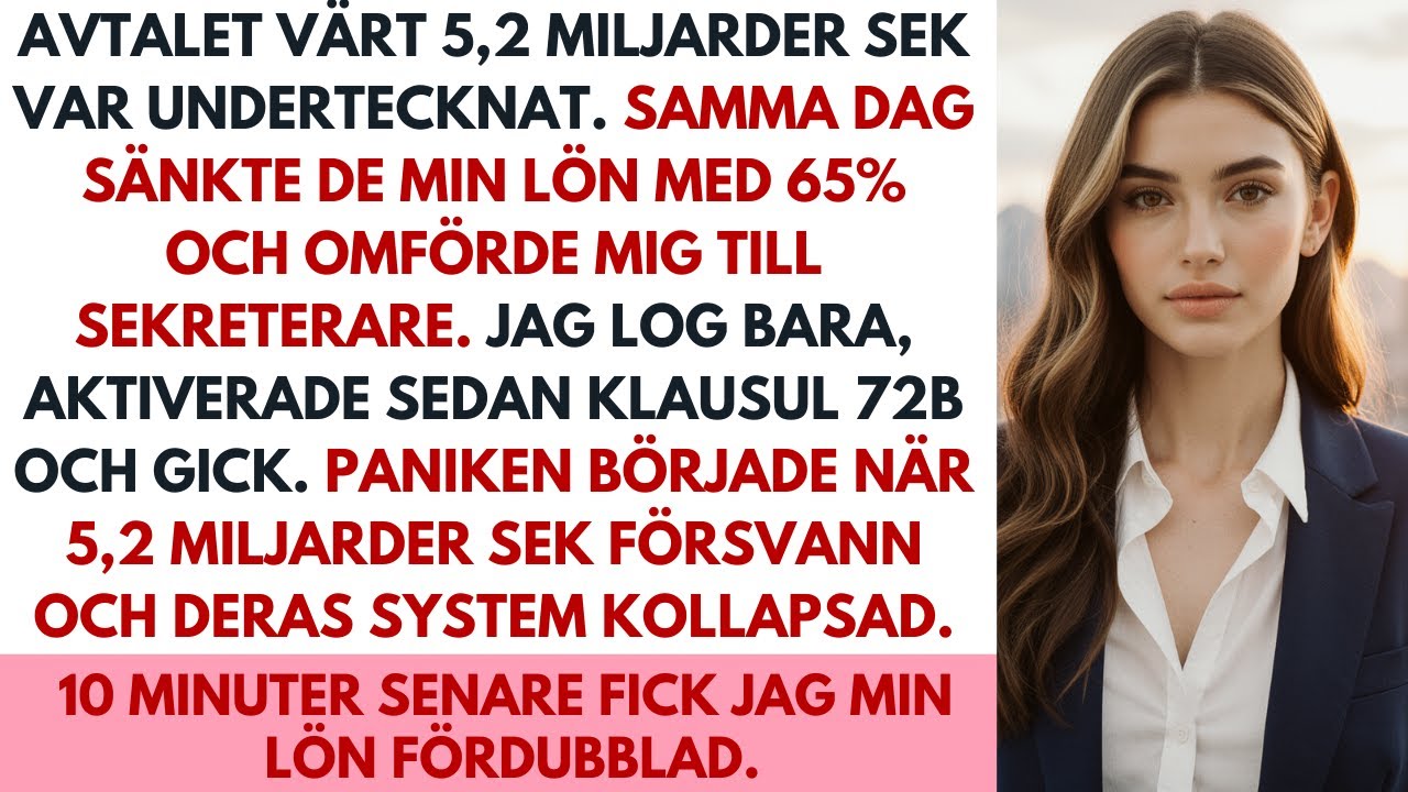 Efter ett kontrakt på 5,2 miljarder SEK blev jag degraderad och lönesänkt 65 %. Jag lät dem betala.