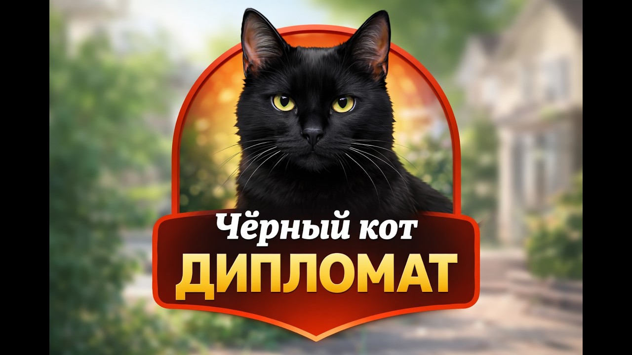 Уличный чёрный кот - Дипломат. ))))))