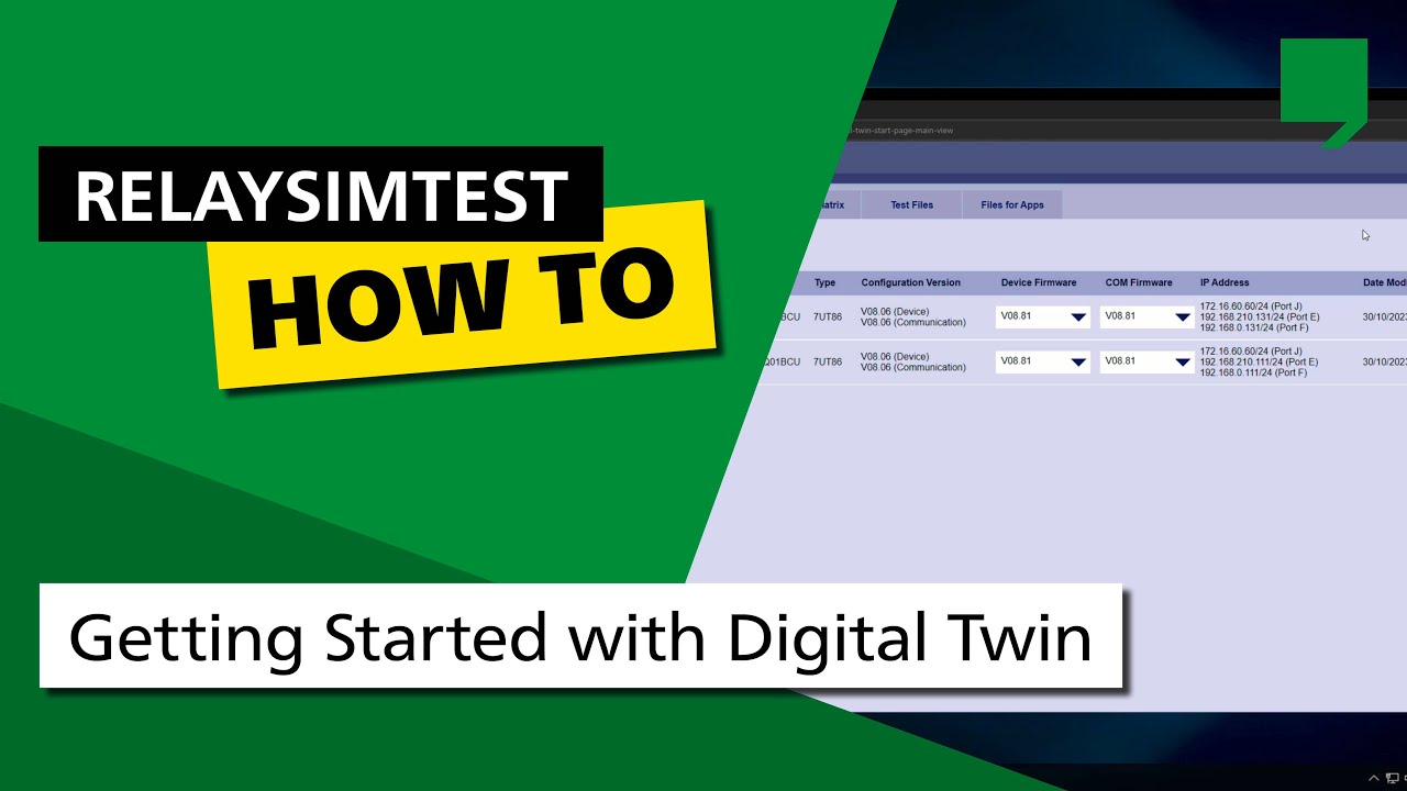 Getting Started with Digital Twin in RelaySimTest