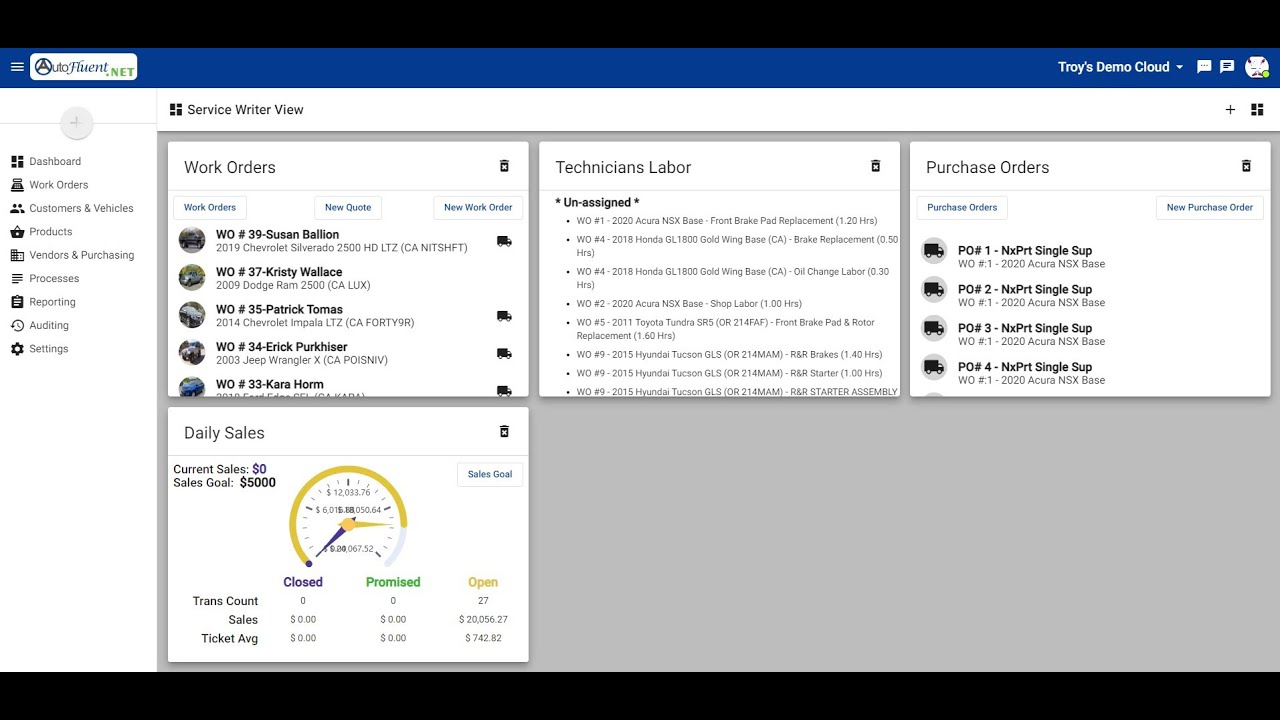 Creating a Workorder with AutoFluent.NET