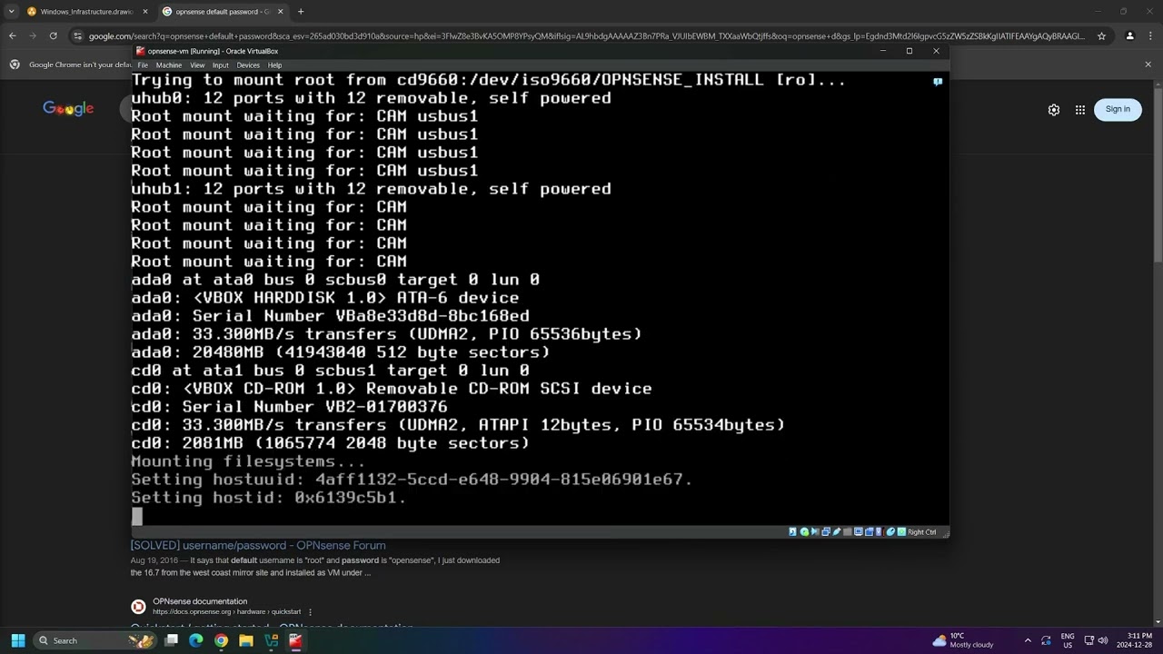 Установка маршрутизатора OPNSense в VirtualBox