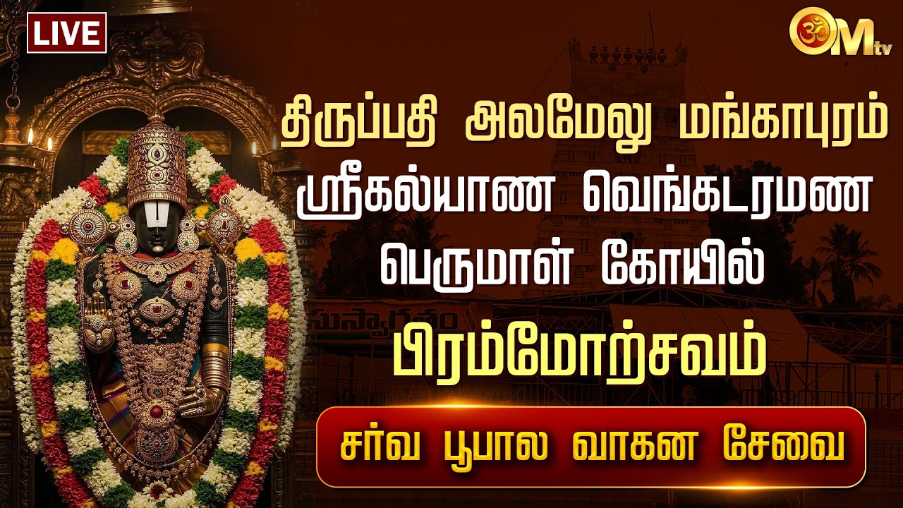 🔴LIVE:திருப்பதி அலமேலு மங்காபுரம் ஸ்ரீகல்யாண வெங்கடரமண பெருமாள் கோயில் சர்வ பூபால வாகன சேவை |OMTV