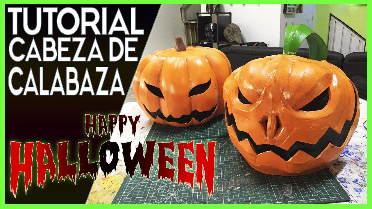 Como hacer una CABEZA de CALABAZA para HALLOWEEN - PUMPKIN HEAD - Templates