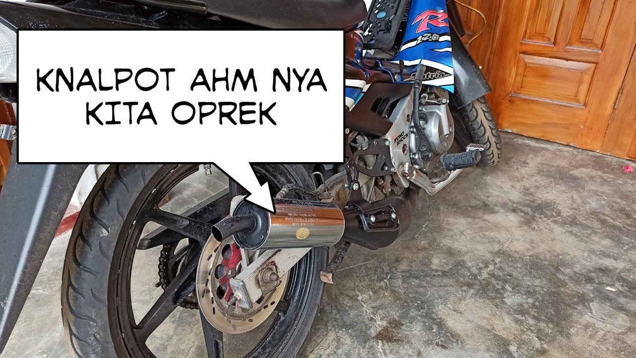 OPREK KNALPOT AHM SATRIA 120 RU LUMBA, GANTI GLASSWOOL PUTIH, TAMBAH SERABUT STAINLESS