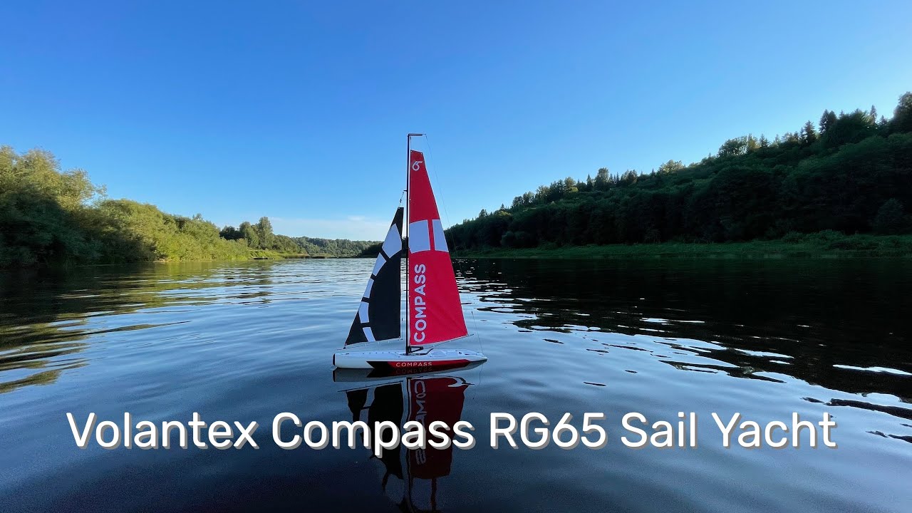 Sailboat Volantex Compass RG65 first run on river “Msta”, Novgorod region