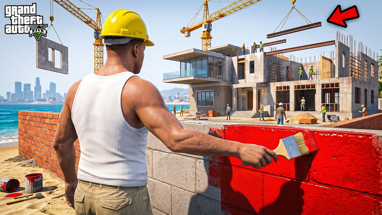 Franklin Almost Completed His Modern Mansion All By Himself In GTA 5 !