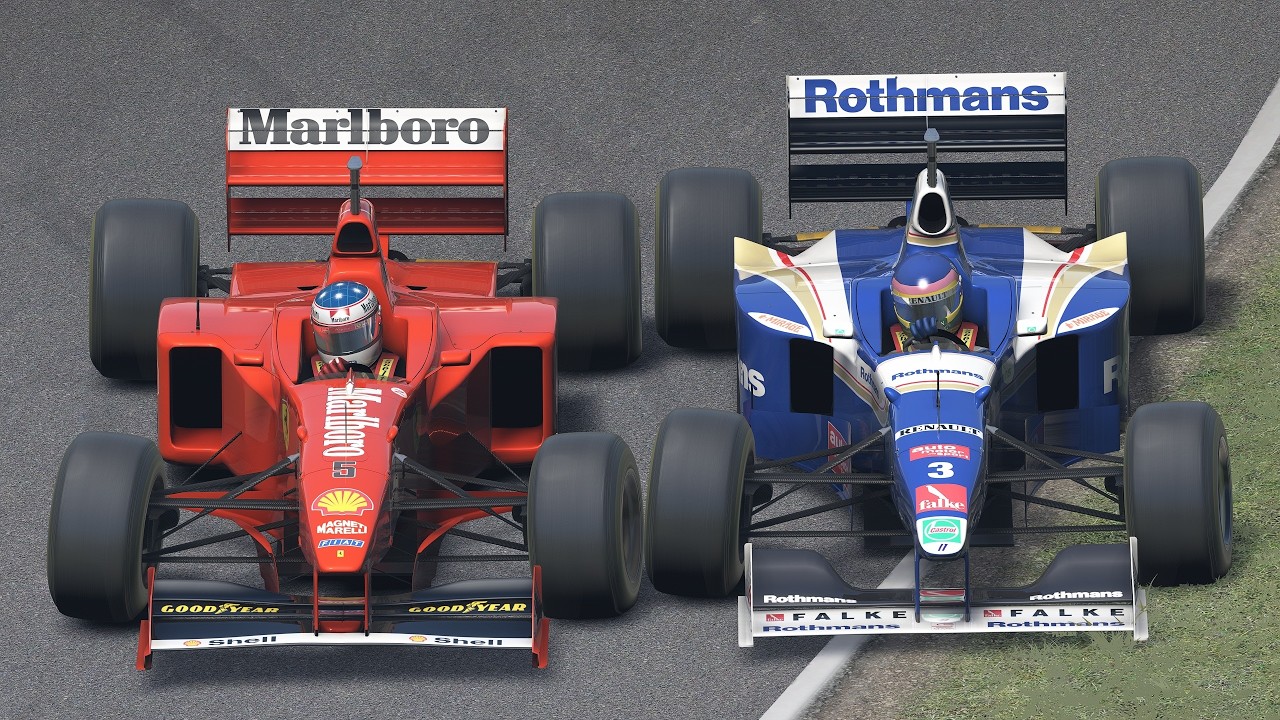 Michael Schumacher vs Jacques Villeneuve | Ferrari F310B vs Williams FW19 | F1 1997 at Imola