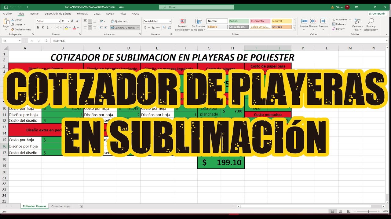Cotizador de playeras en sublimación