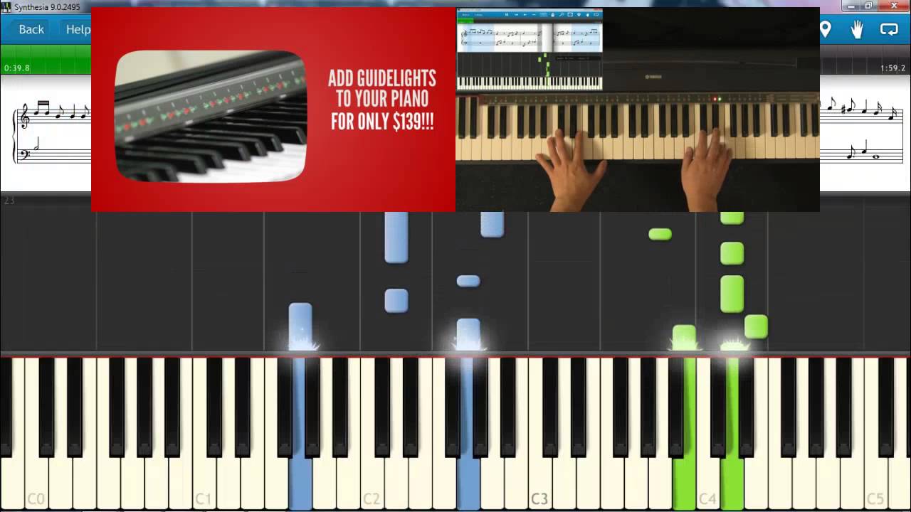 Waka WakaXYZThis Time for Africa  - Shakira -- piano lesson with Synthesia