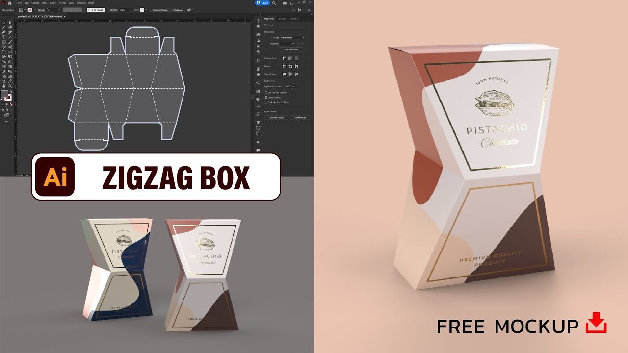 How to Zigzag Box Template Design in Adobe Illustrator CC 2022