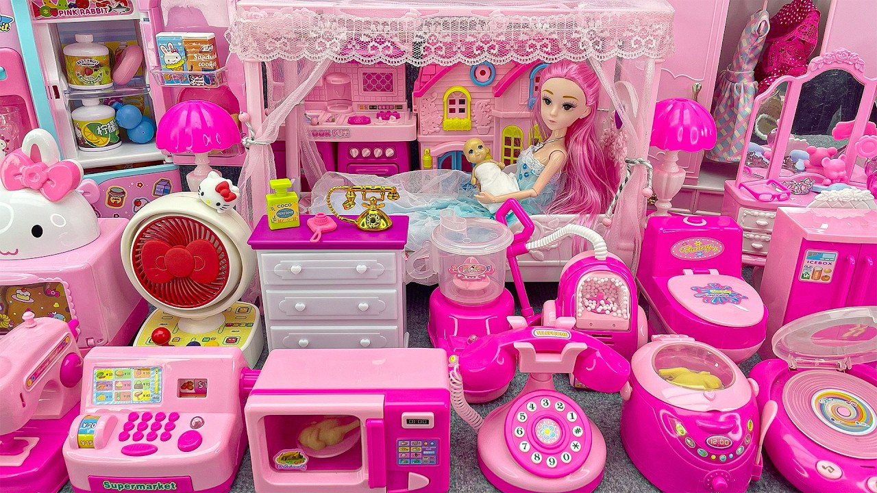 18 Minutes Satisfying with Unboxing Barbie Princess Pink Kitchen,Rock Bed Play Set Review Toys｜ASMR
