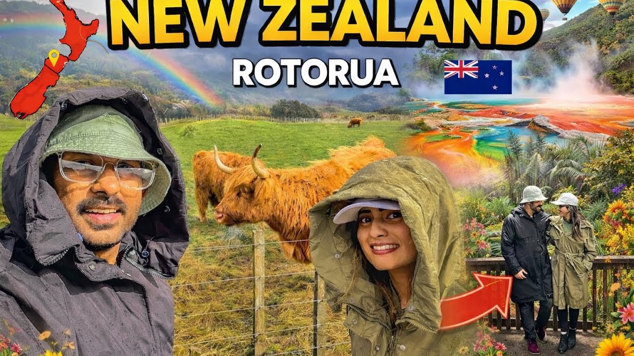 Rotorua New Zealand 🇳🇿 | NZ වල අපේ පලවෙනි Vlog එක | Redwood Treewalk 🗺 | Mud Pool 🌋