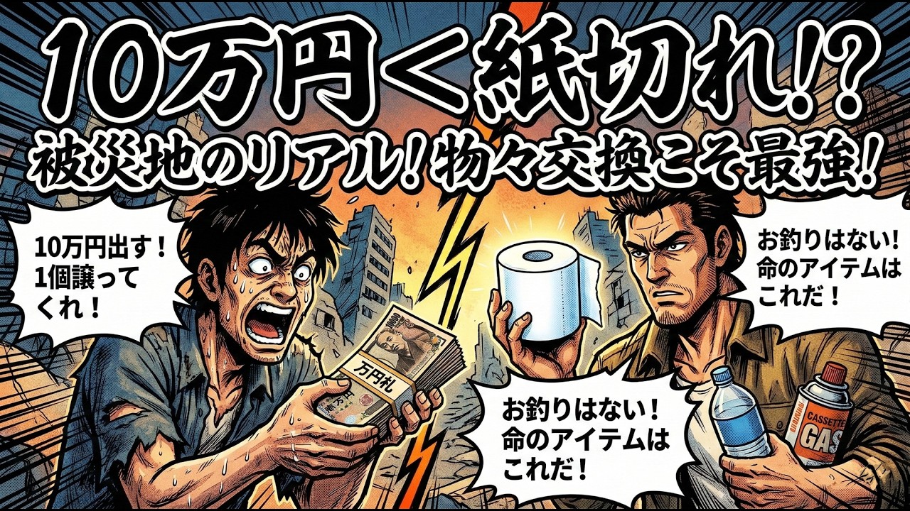 【警告】災害時に10万円はただの紙切れ。本当に命を救う「最強の備蓄品」と物々交換のリアル